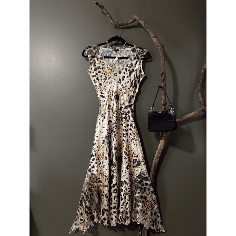 Rare Vintage Komarov 2000s Luxury Leopard Midi Dress